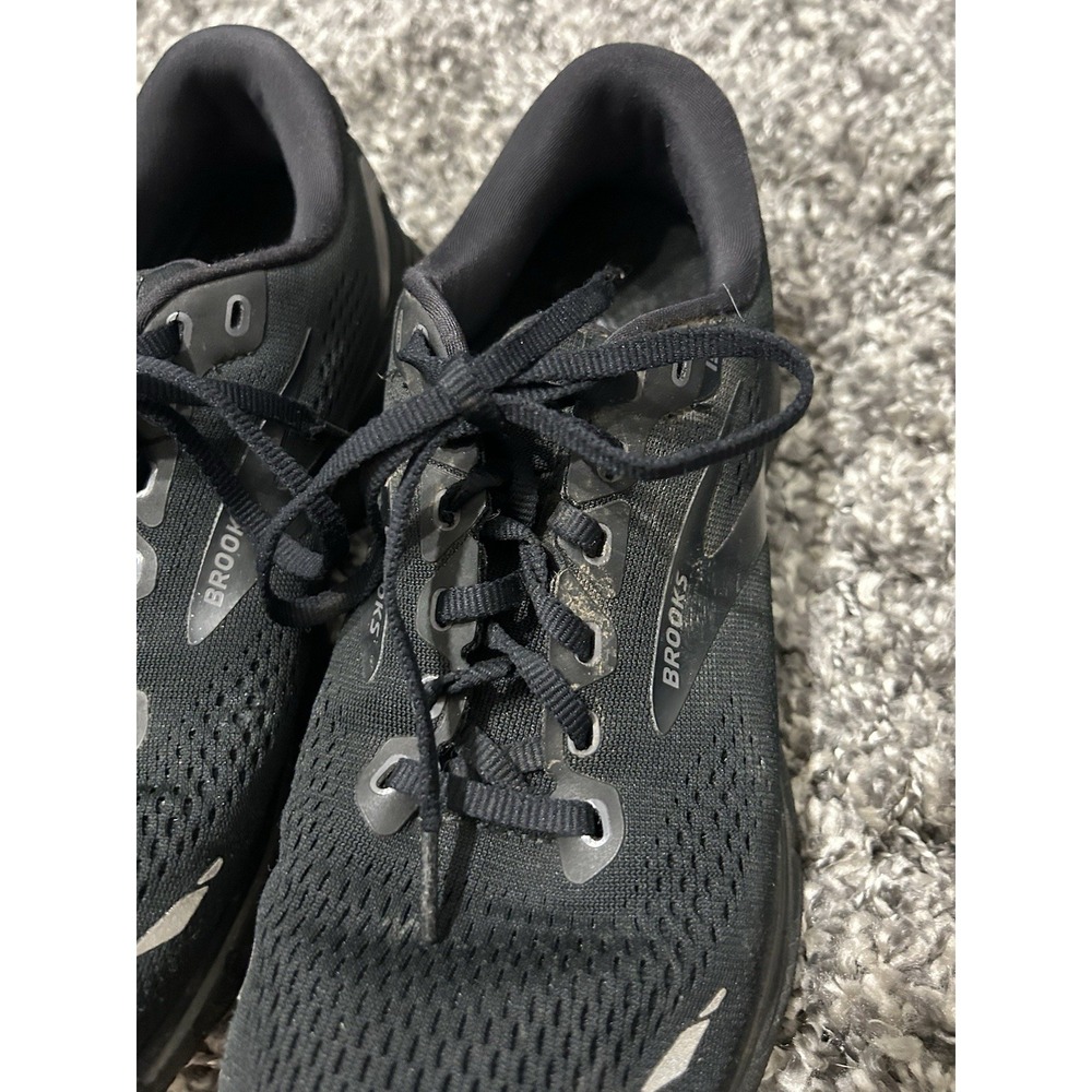 Brooks Ghost 12 Shoes Mens 9 All Black Training Active Comfort - Picture 3 of 7